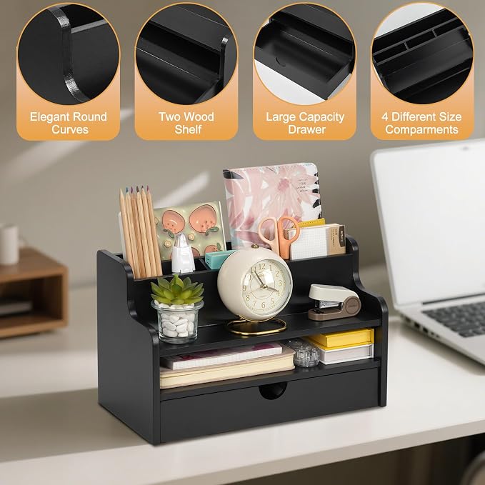 Mail Organizer Countertop, 4 Slots Desk Organizer - Image 4