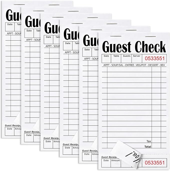 ZPARIK 6 Pack white Guest Checks Books by ZPARIK