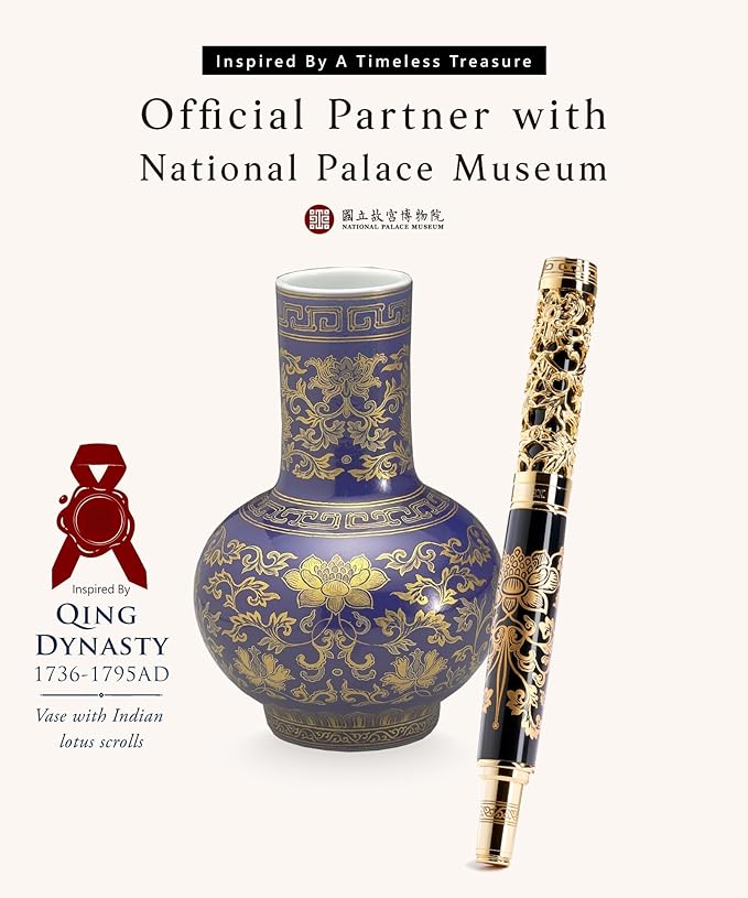 Luxury Fountain Pen Set With Stand - Museum Art Collections - Crafting Timeless Beauty - the Best Gift & Office Desk Decor, German SCHMIDT Fine Nib, Inspirational Office Desk Decor-DeskLoop Office