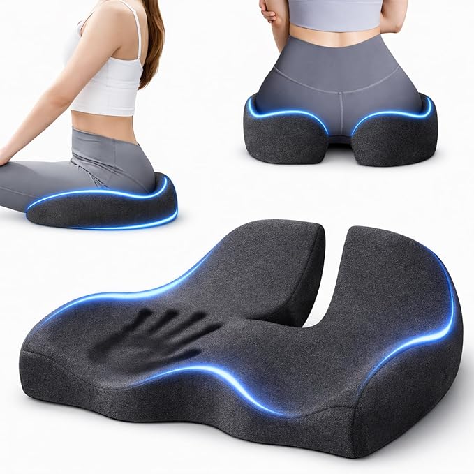 Tail Bone Relief Cushion for Hemorrhoids & Coccyx Pain – Ergonomic Memory Foam by Unknown