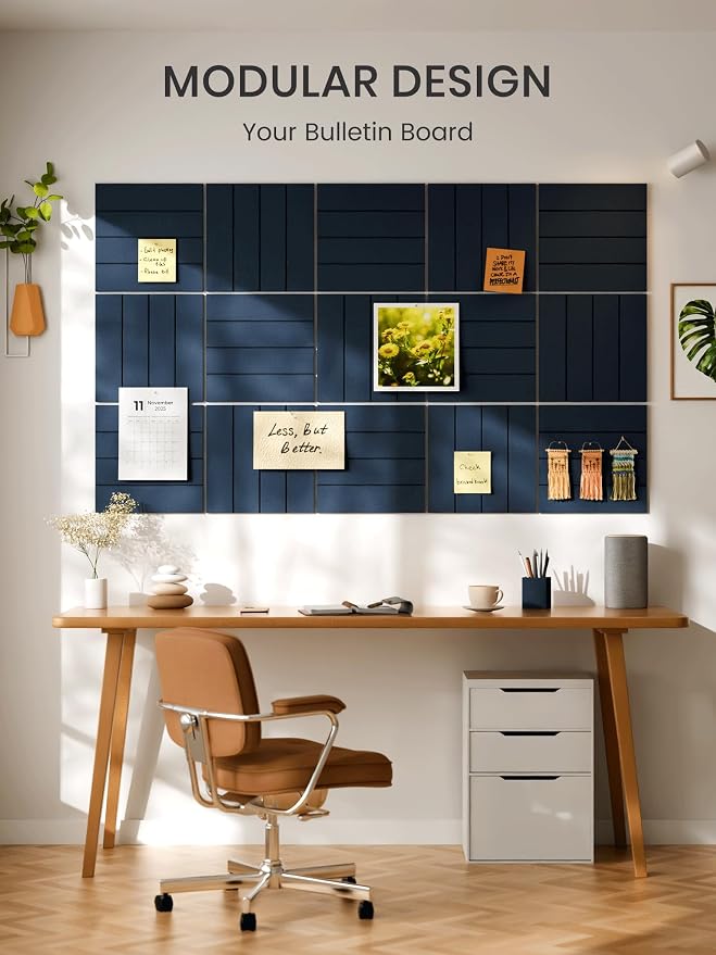 Bumusty Large Cork Board Alternative-36 x 24" Felt Bulletin Board Tiles - Image 6