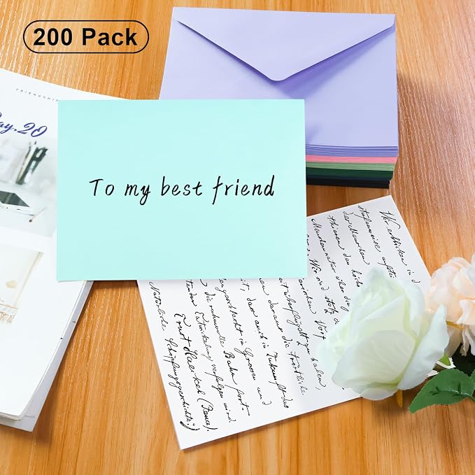 200 Pack A7 Envelopes, Light Blue Greeting Card Envelopes Self Seal, 5.24 x - Image 4