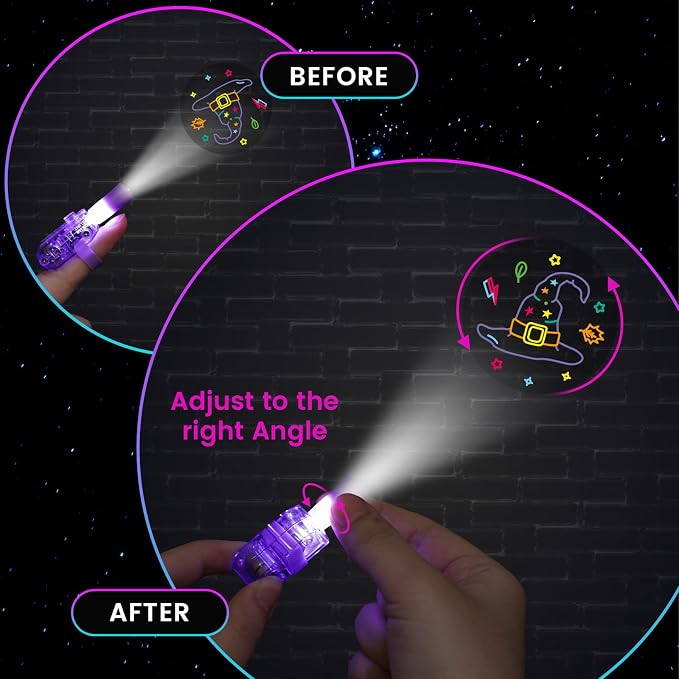 LovesTown 24PCS Halloween Party Favors Flashlights, LED Light up Finger Lights - Image 4