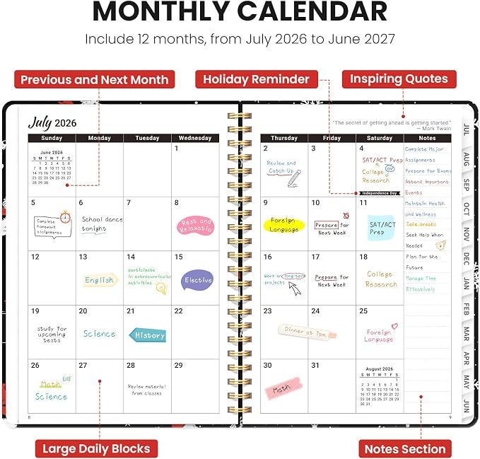 Planner 2026-2027, Monthly and Weekly Academic Planner July 2026 - Image 2