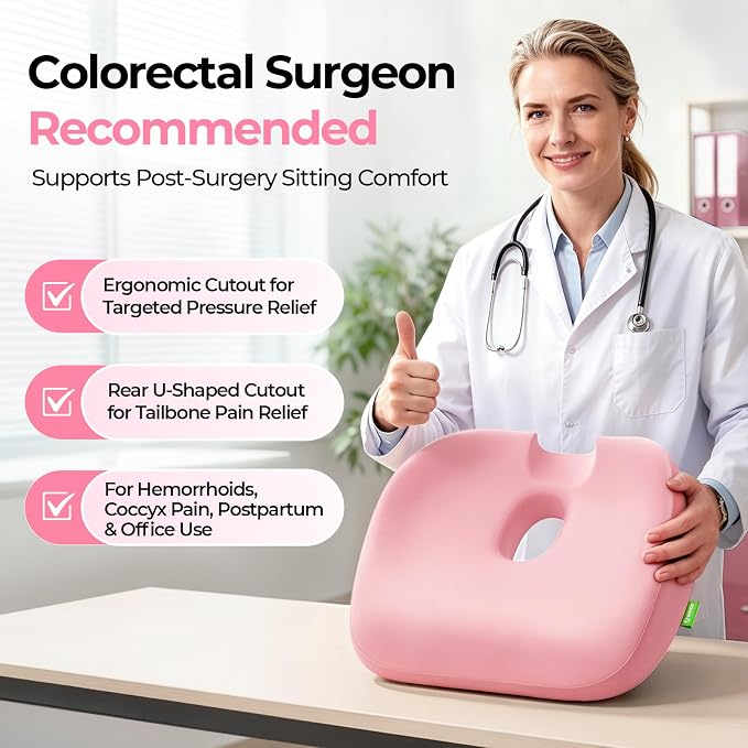 AUVON Innovative Donut Pillow Hemorrhoids Scientific Center Hole and Tailbone - Image 8