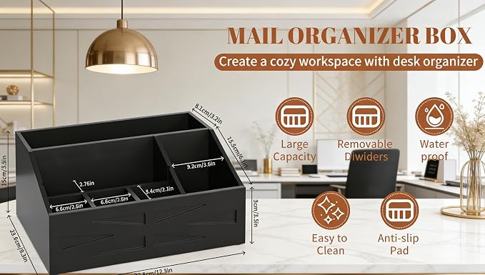 Large Mail Organizer Countertop, Farmhouse Desk and Kitchen Countertop Storage - Image 6