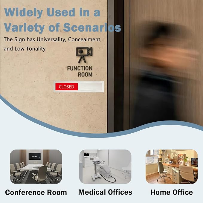 Open Closed Sign, Open Signs Privacy Slide Door Sign Indicator - Image 4