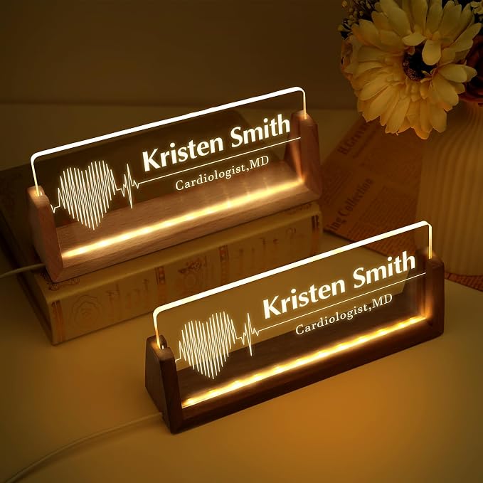 Custom Name Plate for Desk, Personalized Light Up Acrylic Desk Name Plate - Image 6