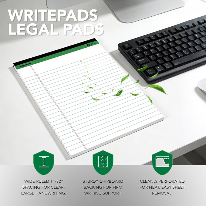 KAISA Legal Notepads 8.5"x11.75"，12pads note pads Writing Pads Recycled Paper - Image 4