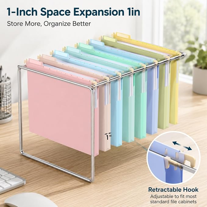 gisgfim 16 Pack Plastic Hanging File Folder Letter Size 1inch Expanding File - Image 4