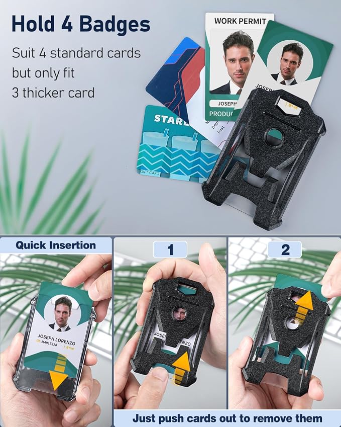 Uniclife 2 Pack Heavy Duty Badge Holder Vertical Hard Plastic Case - Image 3