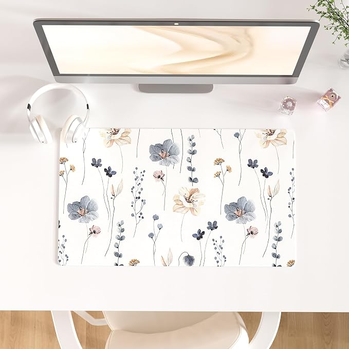 QIYI Large Mouse Pad, Floral Desk Mat by QIYI