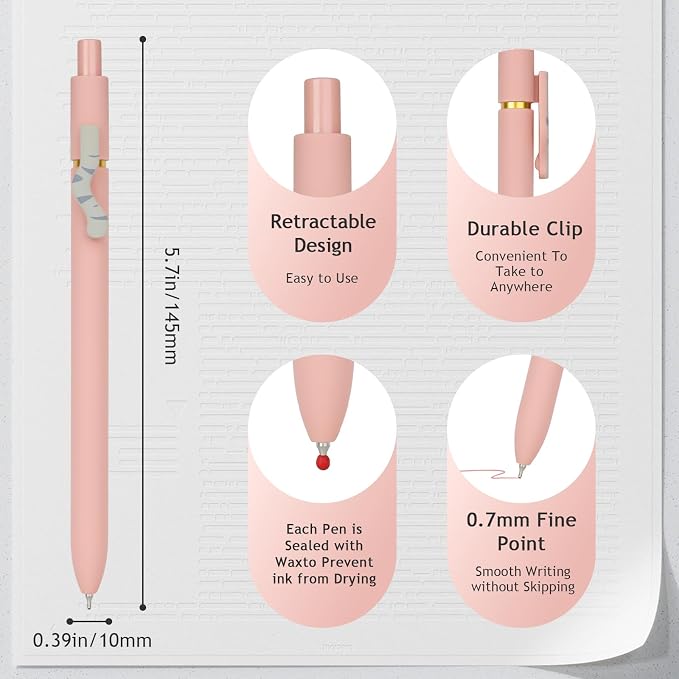 Ddaowanx Gel Pens, 0.7mm Quick Dry Fine Point Smooth Writing Pens, Cute Office - Image 3