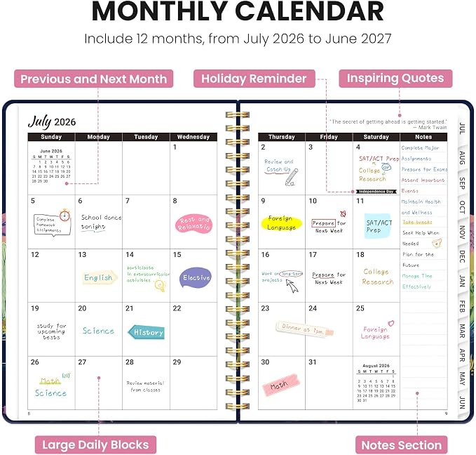 Planner 2026-2027, Monthly and Weekly Academic Planner July 2026 - Image 2