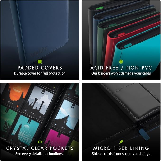 Vault X 12 Pocket Zip Binder, 480 Cards, Exo-Tec Material, 20 Side-Loading Pages - Image 5