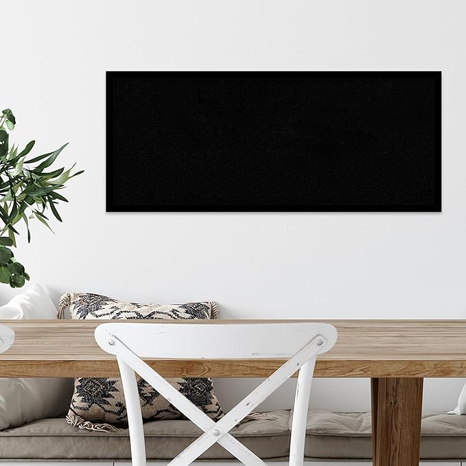 Amanti Art Black Cork Board for Wall, 13x31 Vision Board with Black Wood Frame, Medium Corkboard Office Decor for Home Organization, Modern Corkboard Pinboard to Display Items for Home Organization-DeskLoop Office