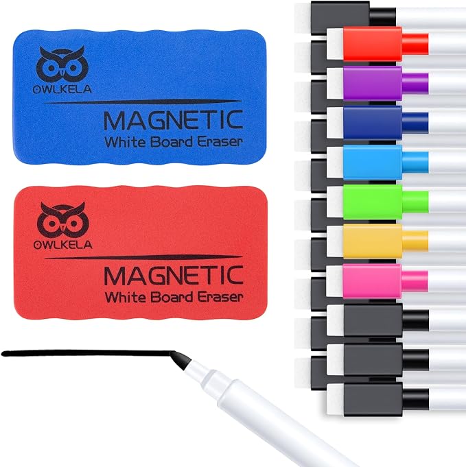 OWLKELA 20 Pcs Colorful Magnetic Erasable Markers by OWLKELA
