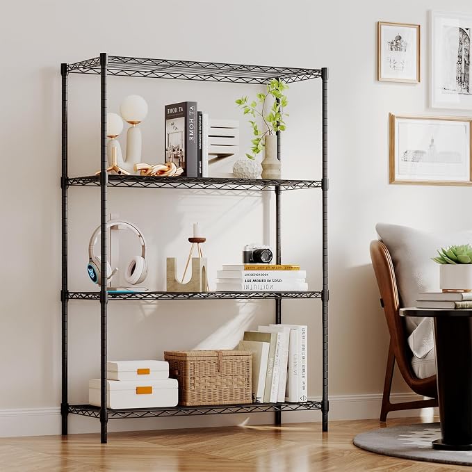 BestOffice | 4-Tier Wire Storage Shelves | 36x14x54 | Black | - Image 2