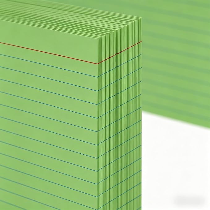 5x7 Green Flash Cards, Heavyweight 160gsm Green Index Cards - Image 3