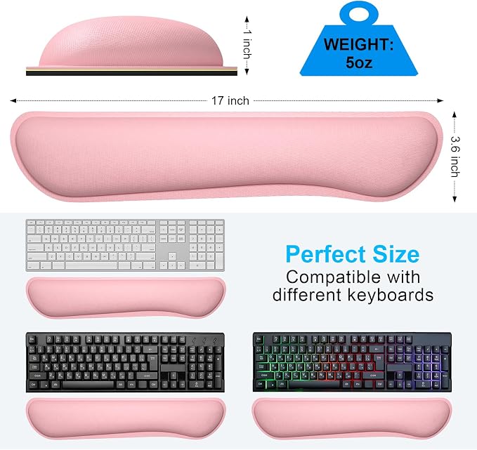 Dapesuom Enlarge Keyboard Wrist Rest, Memory Foam Keyboard Wrist Cushion - Image 6