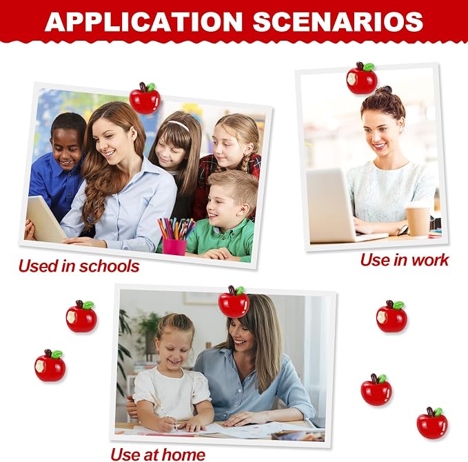 50 Pack Bite Apples Decorative Push Pins, Thumb Tacks - Image 5