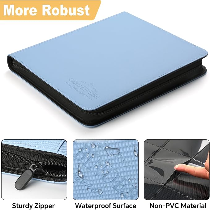 12-Pocket Business Card Binder holds 720 Cards, Premium Diamond Texture PU - Image 3