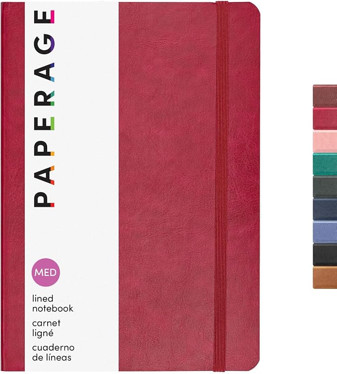 PAPERAGE Softcover Lined Journal Notebook, 160 Pages, Medium College Ruled by PAPERAGE