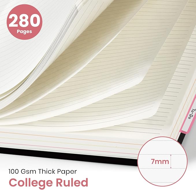 Large Lined Spiral Journal for Women Cute Hardcover 5 Subject Notebook for Work - Image 2