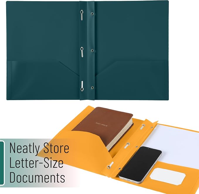 Mr. Pen- Plastic Folders with Pockets and Prongs, 5 Pack, Letter Size | Vintage - Image 7