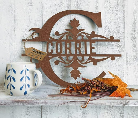 RealSteel Metal Split Letter Monogram – Personalized Last Name Sign by RealSteel
