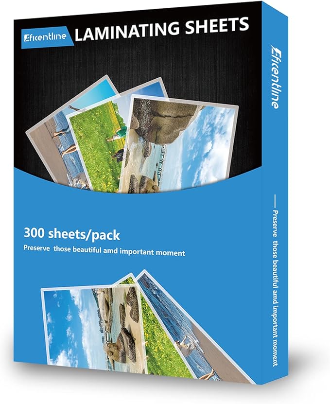 300 Pack 3 Mil Thermal Laminating Pouches, Plastic Laminating Sheets, 9 x 11.5 Inch, 5 x 7 Inch, 4 x 6 Inch, 3.7 x 5.3 Inch, 2.2 x 3.7 Inch for Letter, Photo, Note, ID Badge and Business Card Sizes-DeskLoop Office