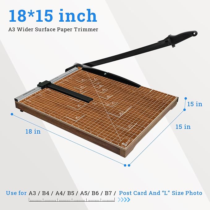 A3 Guillotine Paper Cutter Trimmer, 10-12 Sheets Capacity - Image 5