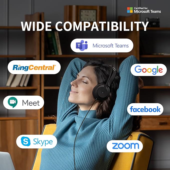 Yealink UH37 Professional USB Headset with Microphone for PC Laptop Noise Cancelling & Volume Control VoIP Skype Online Conference(USB-A)-DeskLoop Office