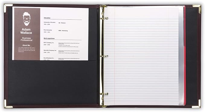 Samsill Classic Collection Leather 3 Ring Binder, Executive Presentation - Image 2