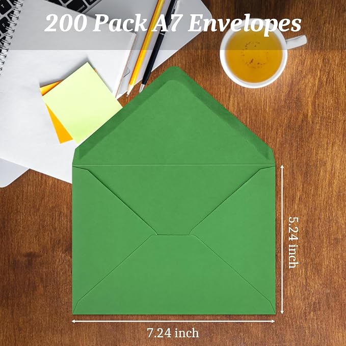 200 Pack A7 Envelopes, 5.24 x 7.24 in Christmas Envelopes - Image 3