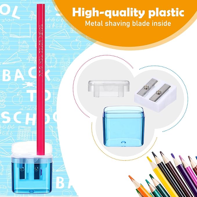 Tenare 120 Pcs Back to School Pencil Sharpeners Manual Double Hole Pencil - Image 4