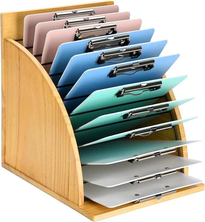 HULISEN Clipboard Holder, Wooden Clipboard Organizer by HULISEN