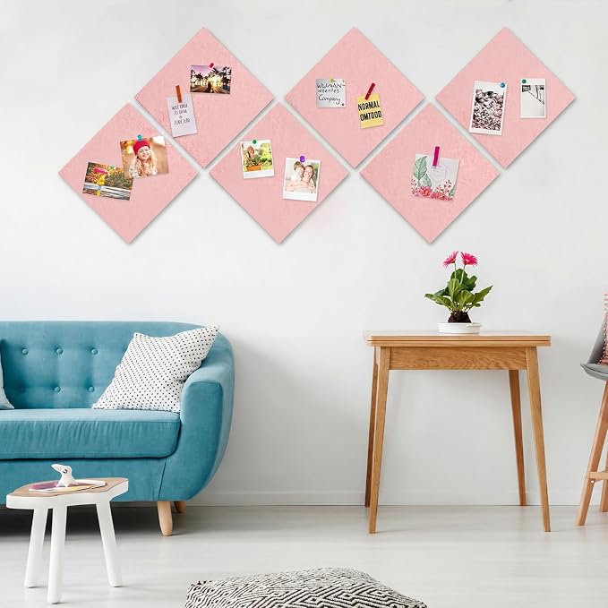 Thboxes Large Cork Board 36" x 24", 6 Pack Felt Wall Tiles - Image 6