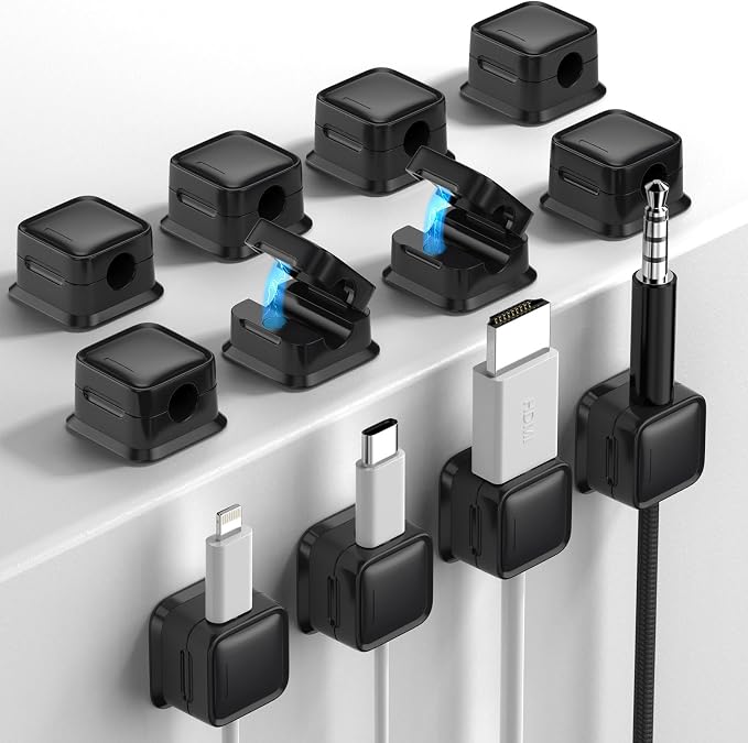 Costop 12 Pack Magnetic Cord Organizer Holder, Strong Adhesive Desk Cable by Costop