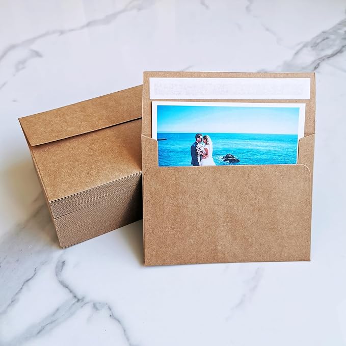 1000 Pcs A2 Invitation Envelopes in Kraft Brown Peel & Press Self Seal 4 3/8 x - Image 7