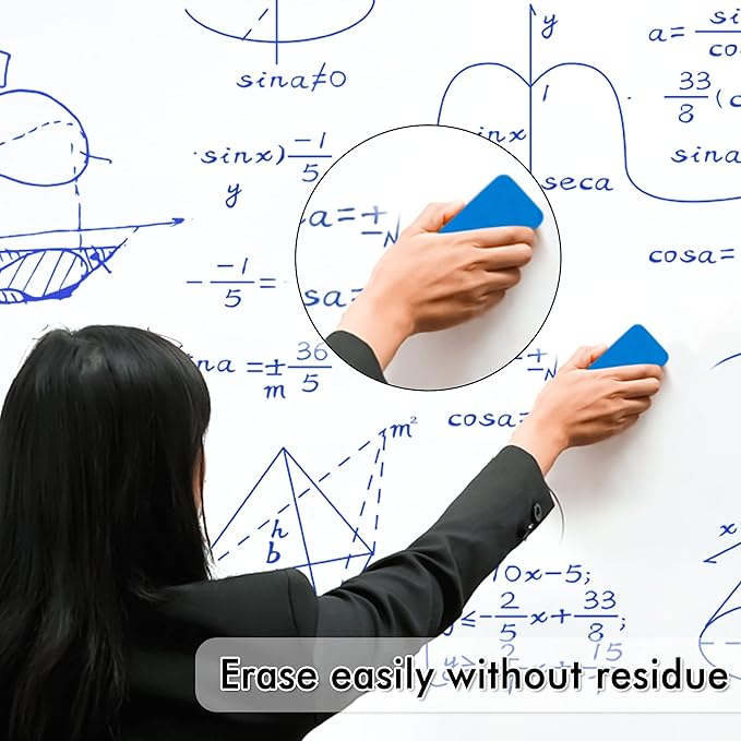 Dry Erase Markers, 100 Bulk Pack Blue Whiteboard Markers with 2 Eraser, Fine Point Dry Erase Markers Perfect For Writing on Whiteboards, Dry-Erase Boards,Mirrors for School Office Home-DeskLoop Office