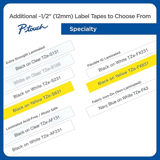 Brother Genuine P-Touch, TZe-231 10-Pack Tape ½â€ x 26.2 ft. Laminated P-Touch - Image 7