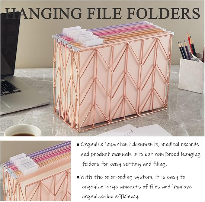 12 Pack Hanging File Folders Letter Size, Reinforced Folders - Image 4