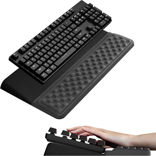 Ospelelf Keyboard Stand with Wrist Rest Comfortable Ergonomic Riser Holder Pad for Typing Black Gray-DeskLoop Office