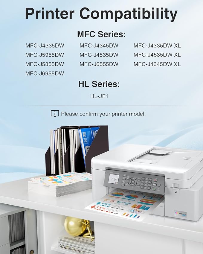 LC406XL Ink Cartridges Compatible with Brother LC406XL LC 406 XL High Yield Work with Brother MFC-J4335DW MFC-J4535DW MFC-J5855DW MFC-J6955DW MFC-J6555DW Printer (4 Pack, Black, Cyan, Magenta, Yellow)-DeskLoop Office