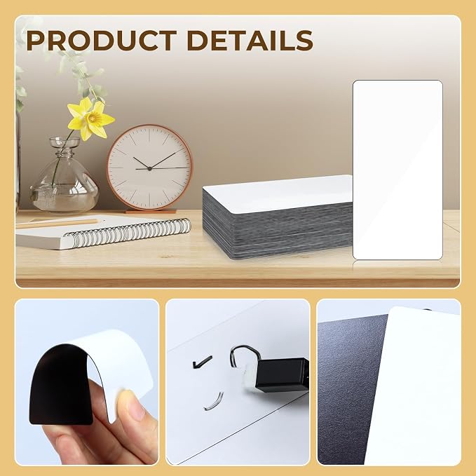 50 Pcs 4'' x 2'' Reusable Dry Erase Blank Magnetic Labels - Image 3