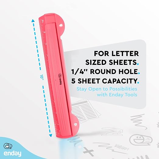 3 Hole Punch Pink, Portable Hole Puncher - Image 5