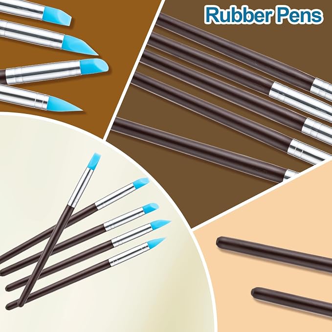 Amrules 10Pcs Clay Sculpting Tools, Practical Dual-End Rubber Pens and Dotting - Image 4