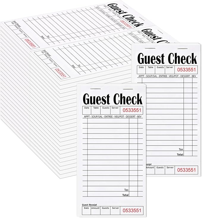ZPARIK 48 Pack white Guest Checks Books by ZPARIK