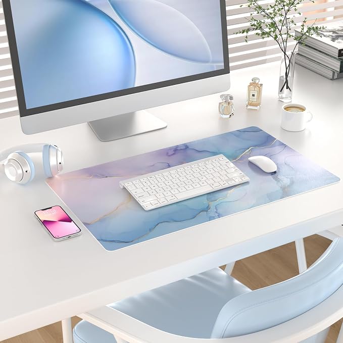 QIYI Large Mouse Pad, PU Leather Desk Mat - Image 2